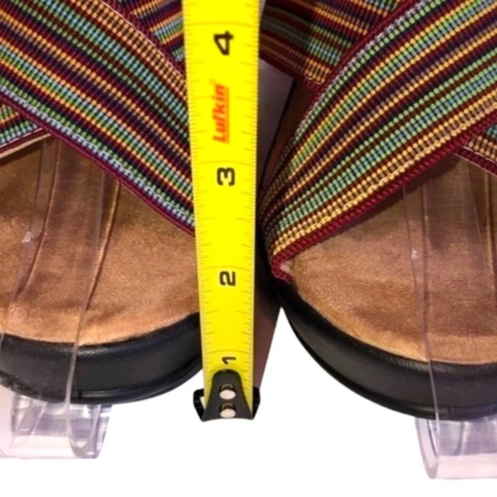 Ingaro Crossfire Stripe Platform Wedge Sandals 10